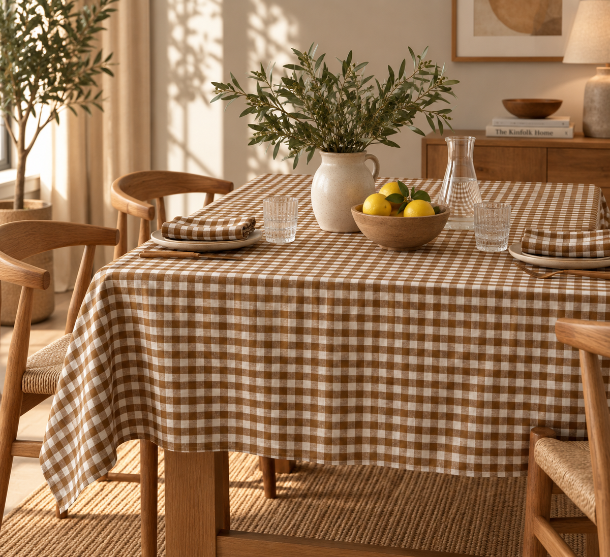 Conjunto de Toalha de Mesa com 4 Guardanapos